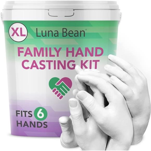 Luna Bean  Oversize XL Family Hand Casting Kit – Family Size Hand Molding Kit - Picture 1 of 5